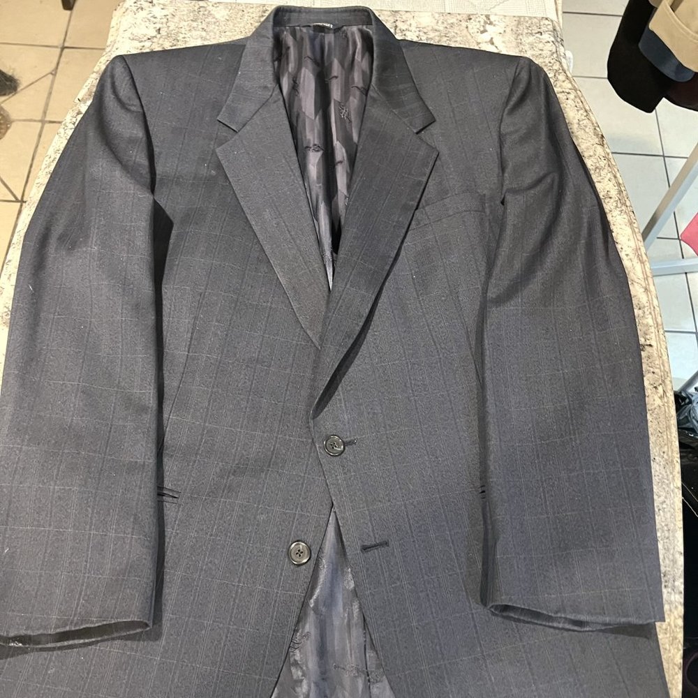 Lebaron Plaid Blue Sports Coat 46L